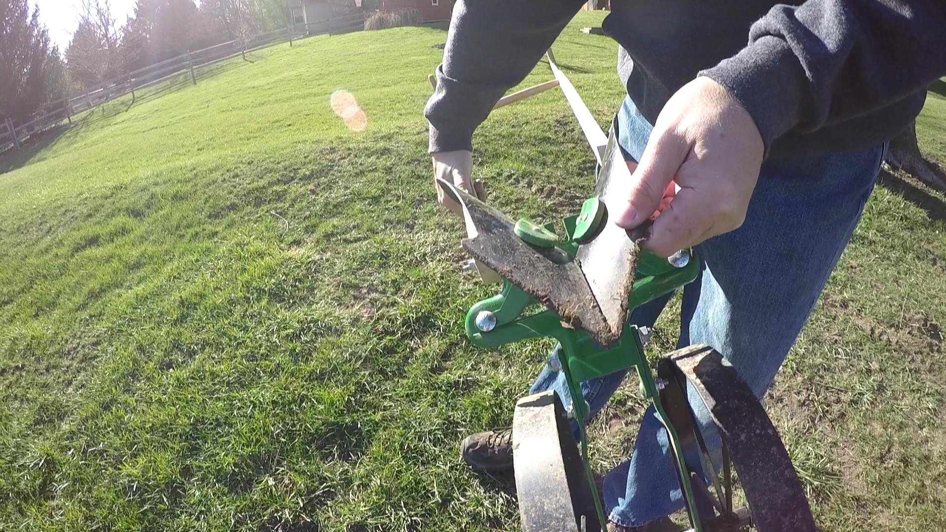 Using the Hoss Wheel Hoe Plow Set to make (and cover) rows Tractor Time with Tim