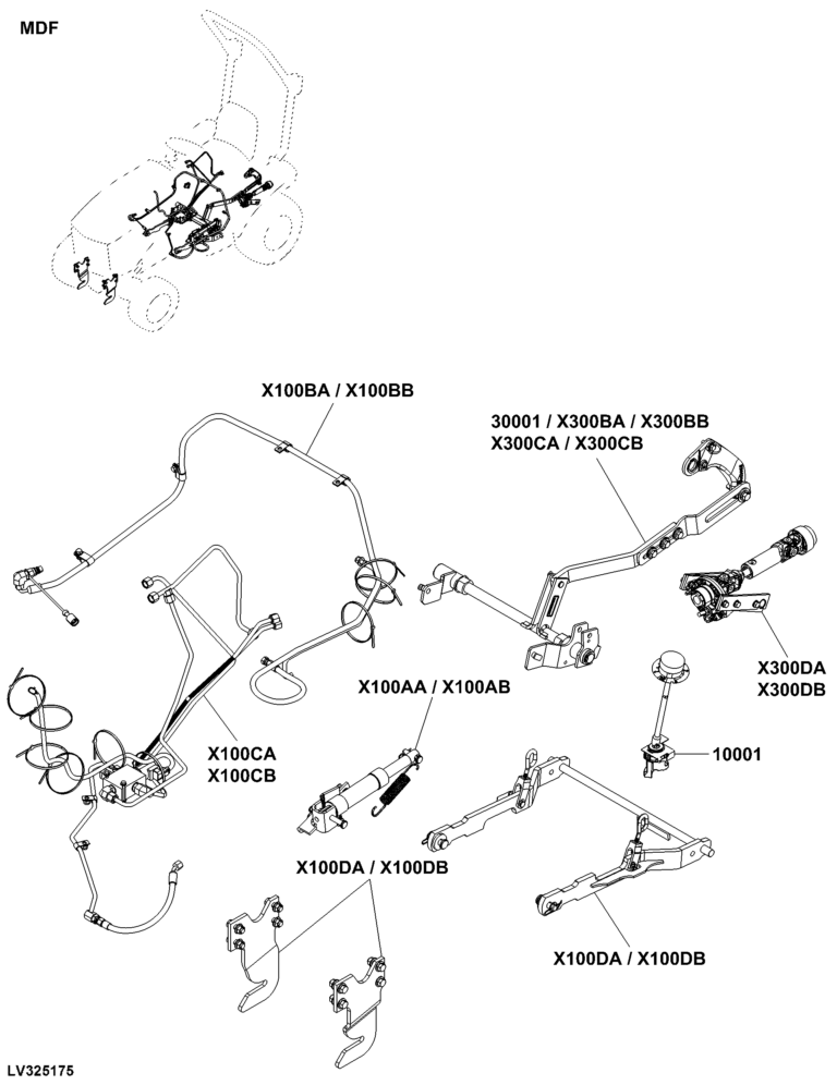 1023e/1025r Mid Mount Mower Lift Options